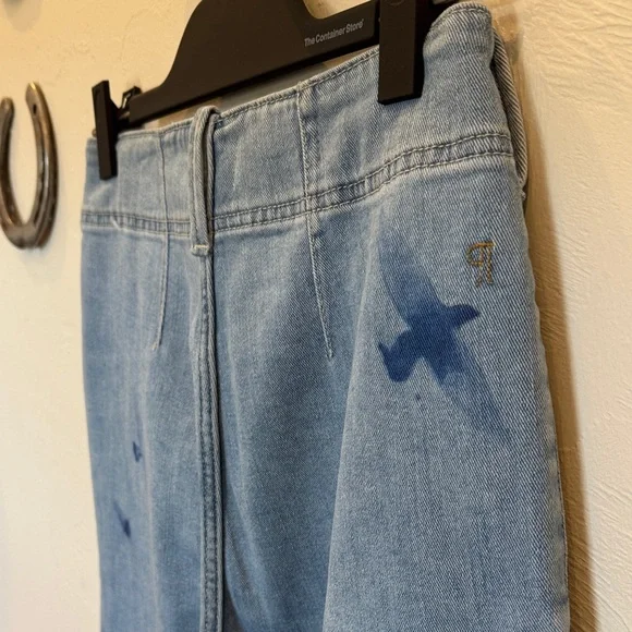 Pilcro Light Blue Flare Jeans with Dark Blue Accents - Picture 6 of 8